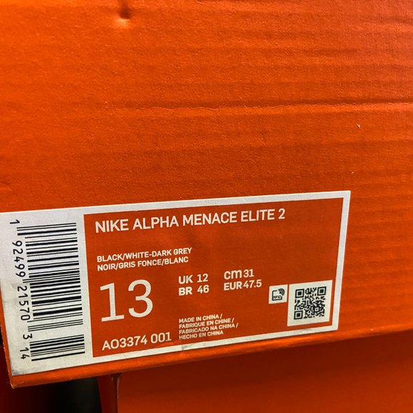 Nike Alpha Menace Elite 2 Flyknit Football Cleats Black AO3374-001 Men NEW main image 10